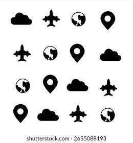 Conjunto de iconos negros de Vector