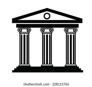 vector black illustration of column icon on white