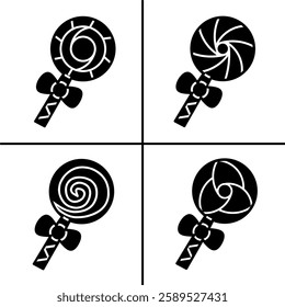 Vector black illustration of lolipop icon for business. Stock vector design.