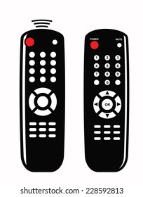 vector black illustration of Remote control icon on white