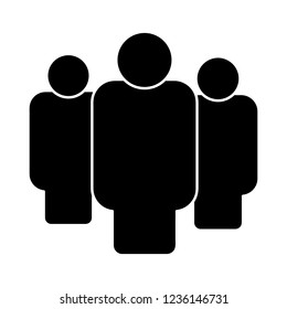 vector black illustration of a team. 