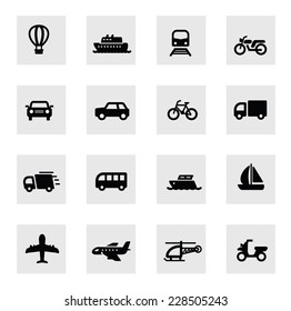 vector black illustration of transport icon on white