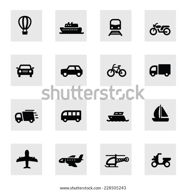 vector\
black illustration of transport icon on\
white
