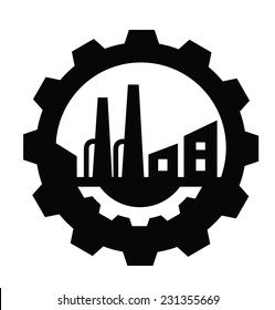 vector black Industry icon on white background