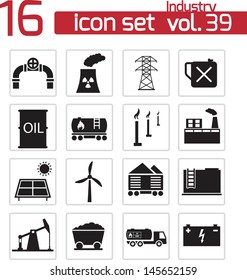 Vector black industry icons set