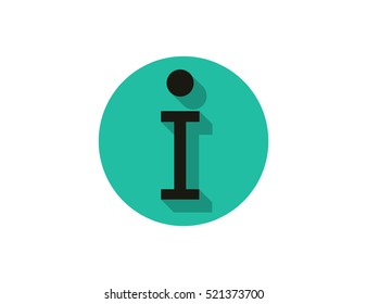 Vector black info sign. Flat design style