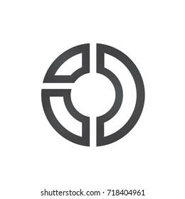 Vector Black Initial I C Circle Logo