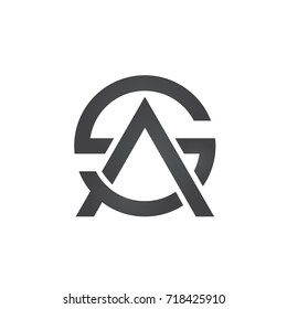 Vector Black Initial A S Circle Logo 