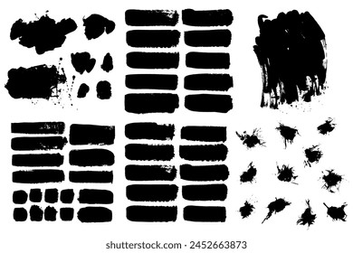 Vector black ink Abstract stains. Watercolor background for textures. Spray paint, monochrome