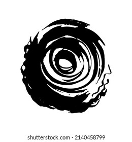 Vector black ink blot isolated on a white background. Grunge texture.