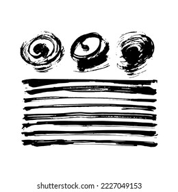 Vector black ink blot isolated on a white background. Grunge texture. Set.