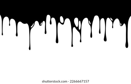 Caída de tinta negra del vector aislada en fondo blanco