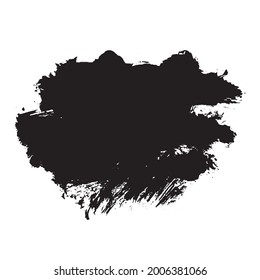 vector black ink grunge texture brush on white background.