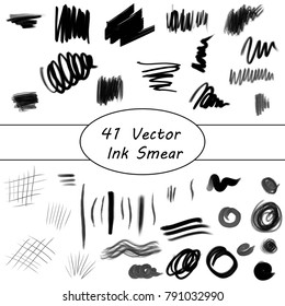 Conjunto de manchas de tinta preta vetorial
