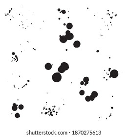 Vector black ink splash isolated on white background. 
