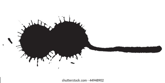 vector black ink splash on white background