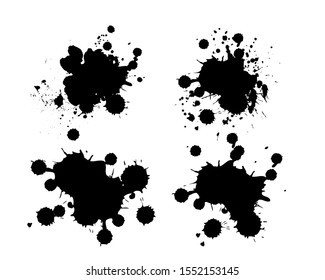 Vector Black ink splashes. Grunge splatters. Abstract background. Grunge text banners