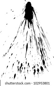 vector black ink splashes on white background