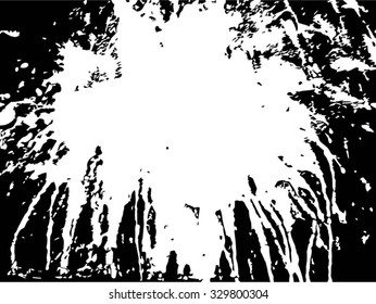 vector black ink splashes on white background