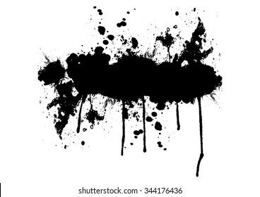 Vector black ink splatter background  with a space for your text. illustration vector design