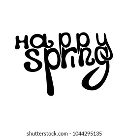 vector black ink spring lettering