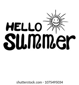 vector black ink summer lettering