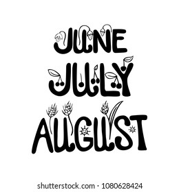 vector black ink summer lettering