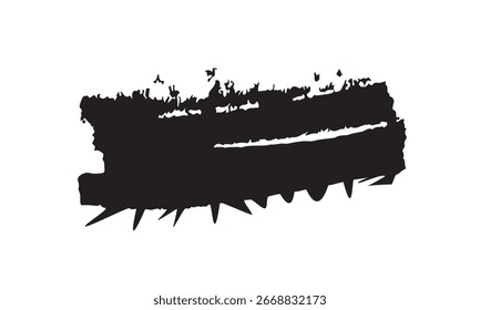 Un Vector de tinta negra y acuarela salpica con pincel grunge. trazos y manchas de pintura sucia para tus proyectos de diseño artístico. pincel negro.