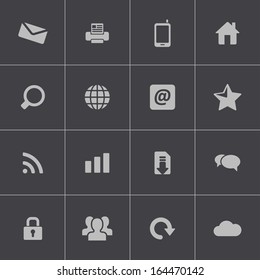 Vector black internet icons set