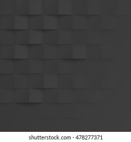 Vector black intertwined tile pattern background. Seamless geometric twisted interwoven design. 3D texture interior wall panel for graphic or website template