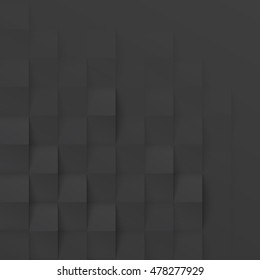 Vector black intertwined tile pattern background. Seamless geometric twisted interwoven design. 3D texture interior wall panel for graphic or website template