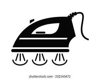 vector black iron icon on white background