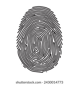 Vector black isolated fingerprint on white background. vector illustration.