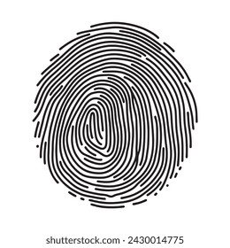 Vector black isolated fingerprint on white background. vector illustration.