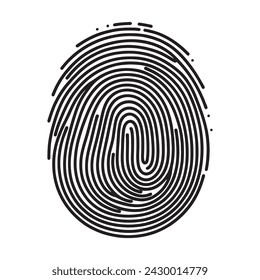 Vector black isolated fingerprint on white background. vector illustration.