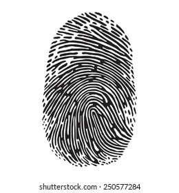 Vector black isolated fingerprint on white background