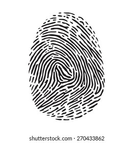 Vector black isolated fingerprint on white background