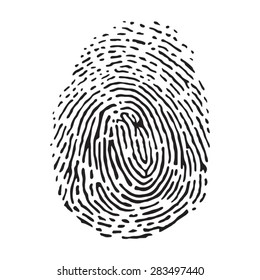 Vector black isolated fingerprint on white background