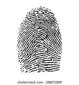 Vector black isolated fingerprint on white background
