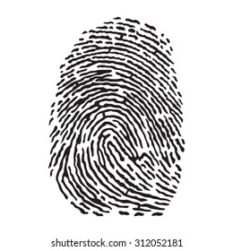 Vector black isolated fingerprint on white background 