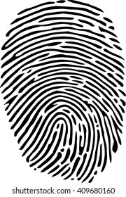 Vector black isolated fingerprint on white background