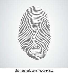 Vector black isolated fingerprint on white background