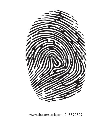 Vector black isolated fingerprint on white background