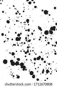 Vector black isolated ink splatter background.