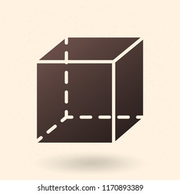 Vector Black Isometric Cube Icon