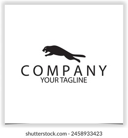 vector black jaguar logo design template