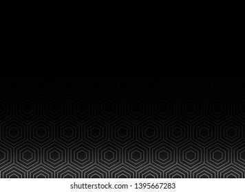 vector of black japanese wave pattern with black gradient  as a blank copy space
