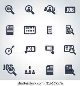 Vector Black Job Search Icon Set. 