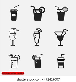 vector black juice icon on white background