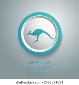 Vector black jumping kangaroo silhouette isolated on white background